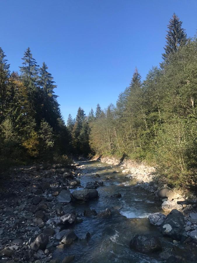 Ferienwohnung Morgentau Am Rande Der Wildnis Sibratsgfäll Exteriör bild